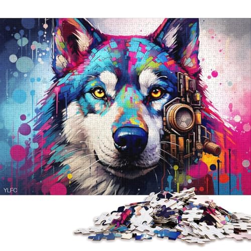 1000-teiliges Puzzle für Erwachsene, Roboter-Husky-Kunst, Puzzle für Erwachsene, Holzpuzzle, Spielzeug, Wanddekoration 75x50cm/1000 Teile von LiJianXXE