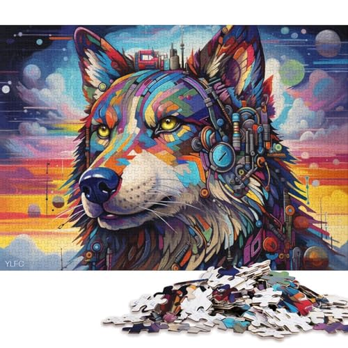 1000-teiliges Puzzle für Erwachsene, Roboter-Husky-Kunstpuzzle für Erwachsene, Holzpuzzle, Denksportaufgaben für Erwachsene 75x50cm/1000 Teile von LiJianXXE