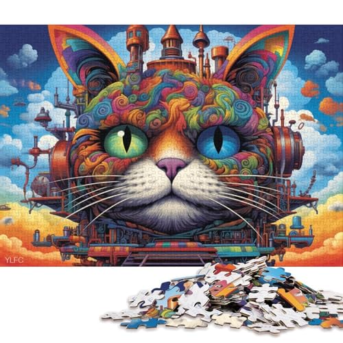 1000-teiliges Puzzle für Erwachsene, Roboterfarbe, Garfield-Katze, Puzzle für Erwachsene, Holzpuzzle, Spielzeug, Wanddekoration 75x50cm/1000 Teile von LiJianXXE