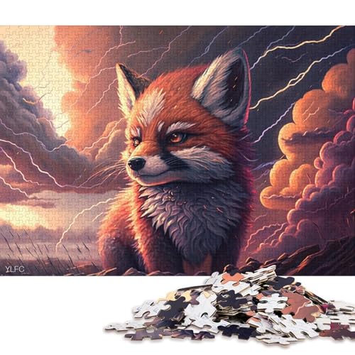 1000-teiliges Puzzle für Erwachsene, Tierkunst, Roter Panda, Puzzle für Erwachsene, Holzpuzzle, gutes Geschenk für Erwachsene und Kinder 38x26cm/1000 Teile von LiJianXXE