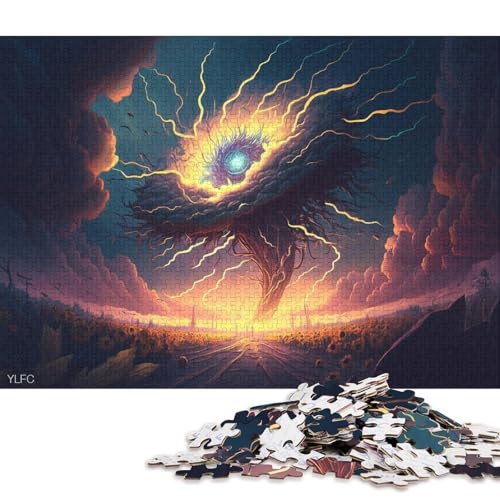 1000-teiliges Puzzle für Erwachsene, Traum-Sonnenblumen-Puzzle, Holzpuzzle, Spielzeug, Denkspiel 38x26cm/1000 Stück von LiJianXXE