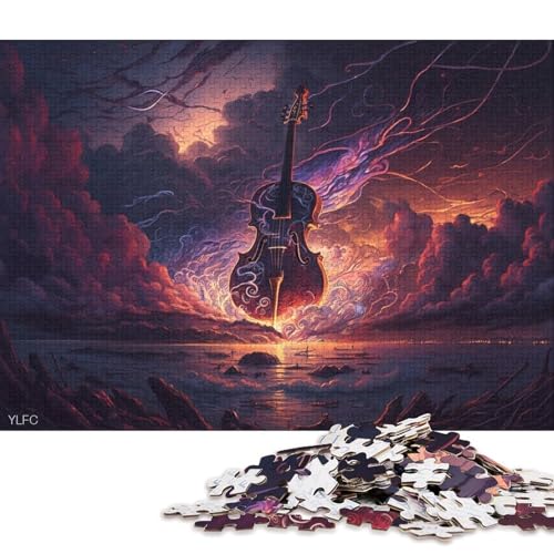 1000-teiliges Puzzle für Erwachsene, Traumvioline, Puzzle für Erwachsene, Holzpuzzle, Spielzeug, Wanddekoration 38x26cm/1000 Teile von LiJianXXE