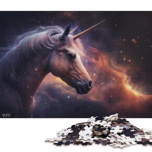 1000-teiliges Puzzle für Erwachsene, Universum, Galaxie, Einhorn, Puzzles für Holzpuzzles, Spielzeug, Denkspiel 38x26cm/1000 Stück von LiJianXXE