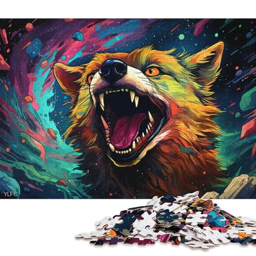 1000-teiliges Puzzle für Erwachsene, Wütende Füchse, Puzzles für Holzpuzzles, Spielzeug, Denkspiel 38x26cm/1000 Stück von LiJianXXE