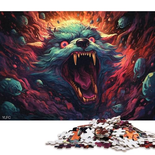 1000-teiliges Puzzle für Erwachsene, Wütende Füchse, Puzzles für Holzpuzzles, Spielzeug, Denkspiel 38x26cm/1000 Stück von LiJianXXE