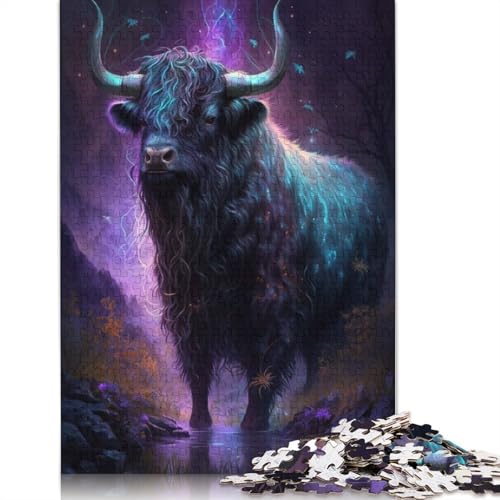 1000-teiliges Puzzle für Erwachsene, Yak-Blumen-Galaxie-Puzzle für Erwachsene, Holzpuzzle, tolle Geschenke für Weihnachten, Größe: 75 x 50 cm von LiJianXXE