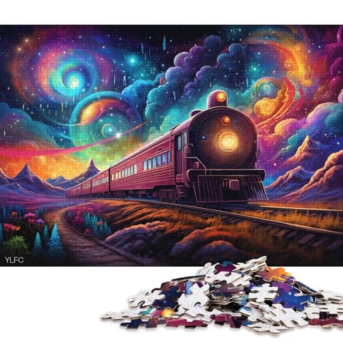 1000-teiliges Puzzle für Erwachsene, Zug im Weltraum, Puzzles für Holzpuzzles, Spielzeug, Denkspiel 75x50cm/1000 Stück von LiJianXXE