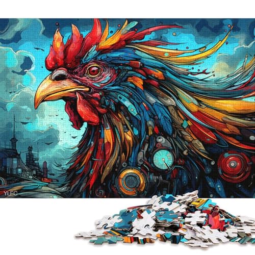 1000-teiliges Puzzle für Erwachsene, bunter Hahn-Roboter, Puzzles für Holzpuzzles, Spielzeug, Denkspiel 75x50cm/1000 Stück von LiJianXXE