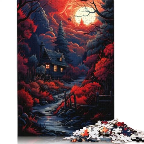 1000-teiliges Puzzle für Erwachsene, farbenfrohes Alien-Landschaftspuzzle für Erwachsene, Kartonpuzzle, tolles Geschenk für Erwachsene, Größe: 38 x 26 cm von LiJianXXE