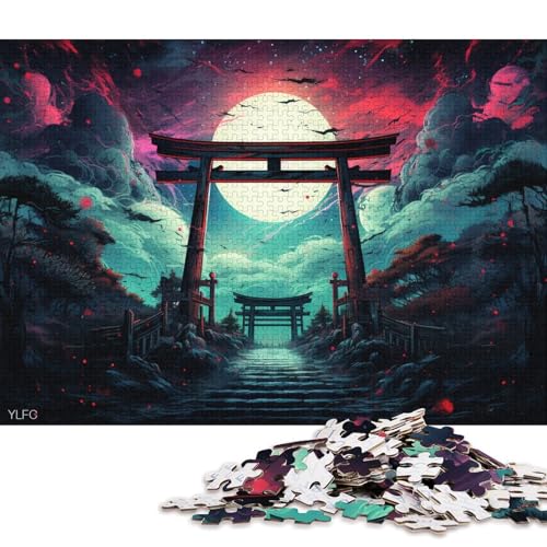 1000-teiliges Puzzle für Erwachsene, japanische Torii-Tor-Kunst, Puzzles für Holzpuzzles, Spielzeug, Denkspiel 75x50cm/1000 Stück von LiJianXXE