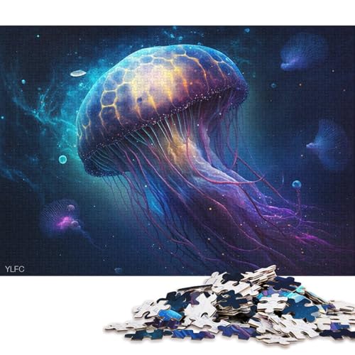 1000-teiliges Puzzle für Erwachsene, kosmische Galaxie, Quallen-Puzzle für Erwachsene, Kartonpuzzle, Lernspiel für Erwachsene und Kinder (Größe 38 * 26 cm) von LiJianXXE