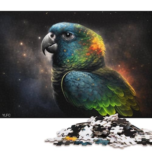 1000-teiliges Puzzle für Erwachsene, kosmischer Galaxie-Papagei, Puzzles für Holzpuzzles, Spielzeug, Denkspiel 75x50cm/1000 Stück von LiJianXXE