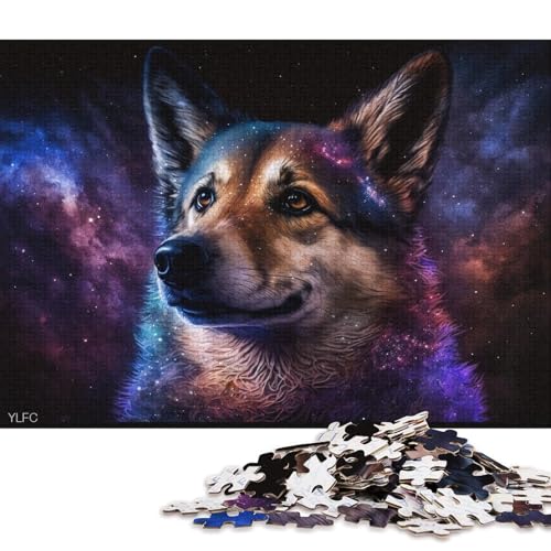 1000-teiliges Puzzle für Erwachsene, kosmisches Galaxie-Hunde-Puzzle für Erwachsene, Kartonpuzzle, Lernspiel für Erwachsene und Kinder (Größe 38 * 26 cm) von LiJianXXE