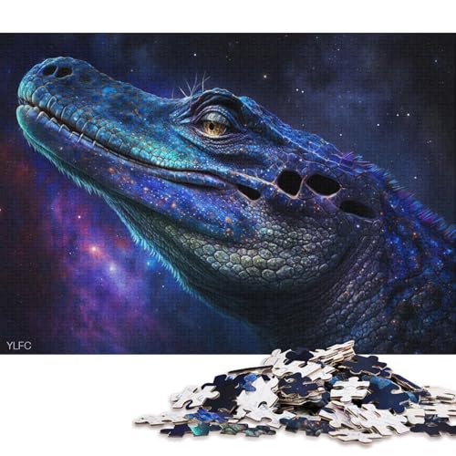 1000-teiliges Puzzle für Erwachsene, kosmisches Krokodil-Puzzle für Kinder, Kartonpuzzle, Puzzle für Erwachsene, Lernspiel, Herausforderungsspielzeug (Größe 38 * 26 cm) von LiJianXXE