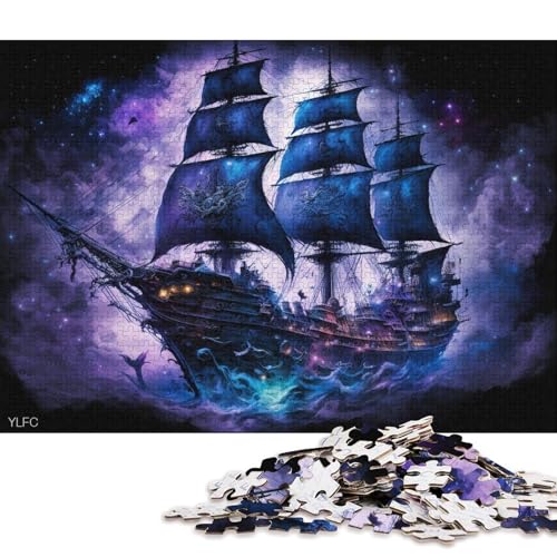 1000-teiliges Puzzle für Erwachsene, kosmisches Piratenschiff-Puzzle für Erwachsene, Kartonpuzzle, Lernspiel für Erwachsene und Kinder (Größe 38 * 26 cm) von LiJianXXE