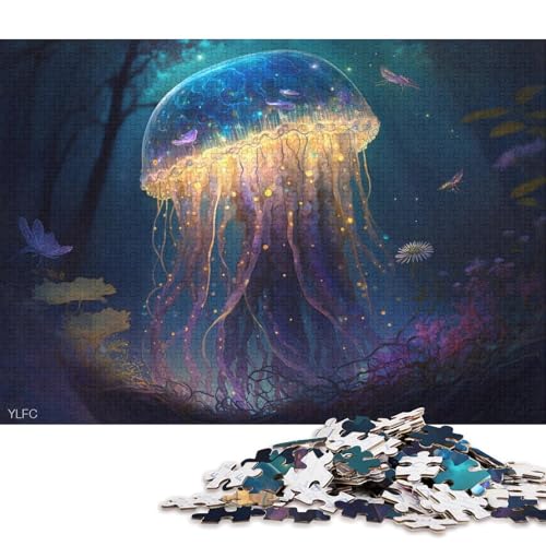 1000-teiliges Puzzle für Erwachsene, magische Quallen, Puzzle für Erwachsene, Holzpuzzle, Spielzeug, Wanddekoration 38x26cm/1000 Teile von LiJianXXE