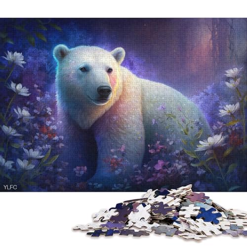 1000-teiliges Puzzle für Erwachsene, magischer Eisbär, Puzzle für Erwachsene, Holzpuzzle, Spielzeug, Wanddekoration 38x26cm/1000 Teile von LiJianXXE