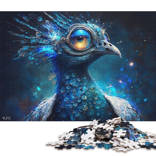 1000-teiliges Puzzle für Erwachsene, magischer Pfauenkrieger, Puzzle für Erwachsene, Holzpuzzle, Lernspiele für Erwachsene und Kinder (Größe 75 * 50 cm) von LiJianXXE