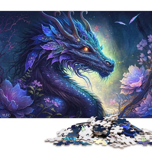 1000-teiliges Puzzle für Erwachsene, magisches chinesisches Drachen-Puzzle für Kinder, Kartonpuzzle, Puzzle für Erwachsene, Lernspiel, Herausforderungsspielzeug (Größe 38 * 26 cm) von LiJianXXE