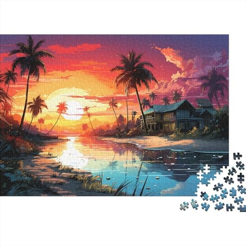 1000-teiliges Puzzle für Erwachsene, schönes Landschaftspuzzle für Erwachsene, Holzpuzzle, Familienunterhaltungsspielzeug, 50 x 75 cm von LiJianXXE