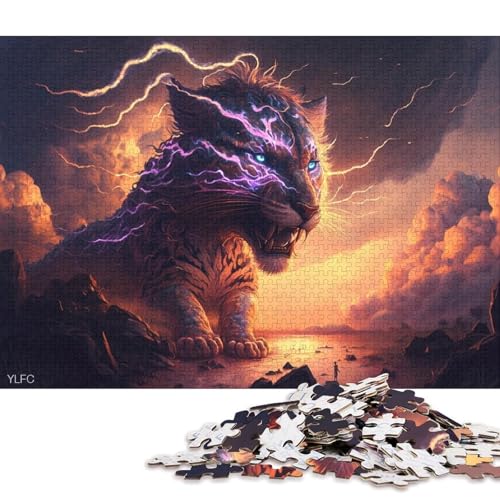 1000-teiliges Puzzle für Erwachsene und Kinder, Art Dream Tiger-Puzzles für Holzpuzzle, Heimdekorations-Puzzles 75x50cm/1000 Stück von LiJianXXE