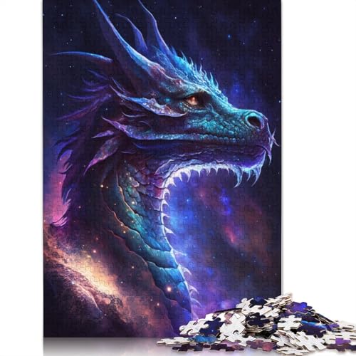 1000-teiliges Puzzle für Erwachsene und Kinder, Galaxie-Puzzle mit fliegendem Drachen, für Erwachsene, Holzpuzzle, anspruchsvolles Spielpuzzle (Größe 75 x 50 cm) von LiJianXXE