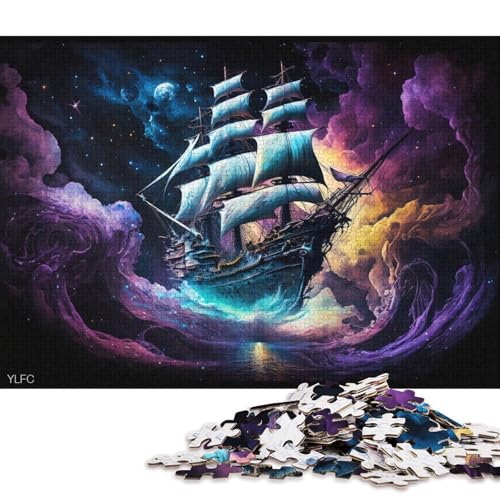 1000-teiliges Puzzle für Erwachsene und Kinder. Kosmisches Piratenschiff-Puzzle für Erwachsene. Holzpuzzle, anspruchsvoll, Aber unterhaltsam und humorvoll (Größe 75 * 50 cm) von LiJianXXE