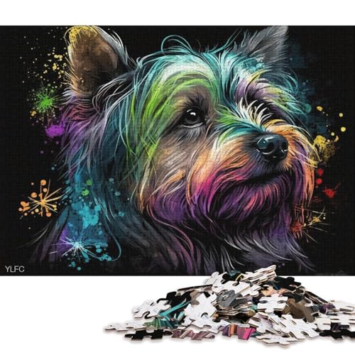 1000-teiliges Puzzle mit Yorkshire-Terrier-Hund, Puzzle für Kinder, Karton-Puzzle, Heimdekoration, Puzzle-Spielzeug (Größe 38 * 26 cm) von LiJianXXE