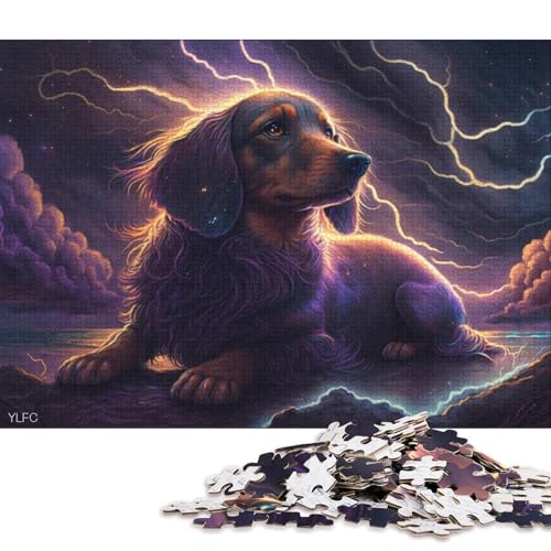 1000-teiliges Puzzlespiel, Art Dackel-Hunde-Puzzle für Erwachsene, Holzpuzzle, Familienunterhaltungsspielzeug 38x26cm/1000 Stück von LiJianXXE