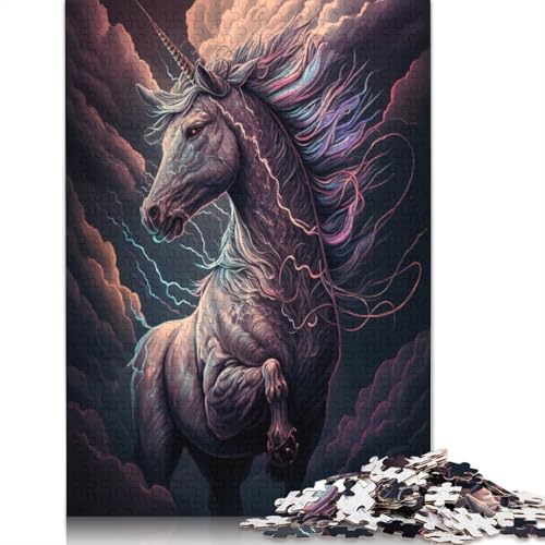 1000-teiliges Puzzlespiel, Fantasie-Einhorn-Tierpuzzle für Kinder, Kartonpuzzle, tolles Geschenk für Erwachsene und Kinder, Größe: 38 x 26 cm von LiJianXXE