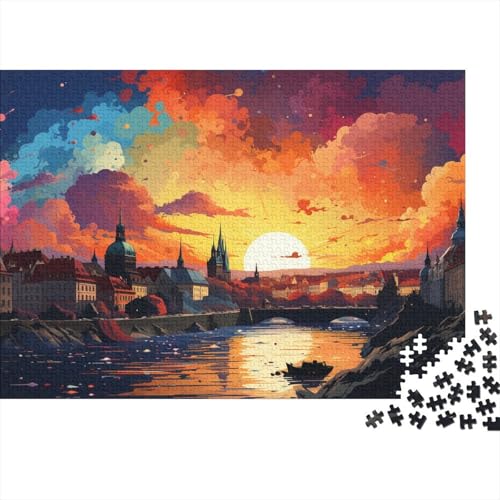 1000-teiliges Puzzlespiel, Farbillustration der Tschechischen Schweiz, Puzzle, Holzpuzzle, Familiendekoration, 50 x 75 cm von LiJianXXE