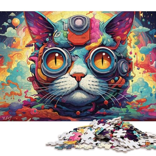 1000-teiliges Puzzlespiel, Tier-, Katzen-, Roboter-Puzzle für Erwachsene, Holzpuzzle, Lernspiel, Herausforderungsspielzeug 75x50cm/1000 Stück von LiJianXXE