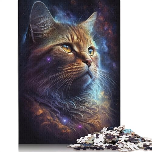 1000-teiliges Puzzlespiel Cosmic Cat, Puzzle für Erwachsene, Puzzle aus Pappe, Lernspiele, Puzzle zur Heimdekoration. (Größe 38 x 26 cm) von LiJianXXE