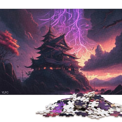 1000-teiliges Puzzlespiel Japanischer Tempel, Puzzle für Erwachsene, Holzpuzzle, Lernspiel, Herausforderungsspielzeug 75x50cm/1000 Teile von LiJianXXE