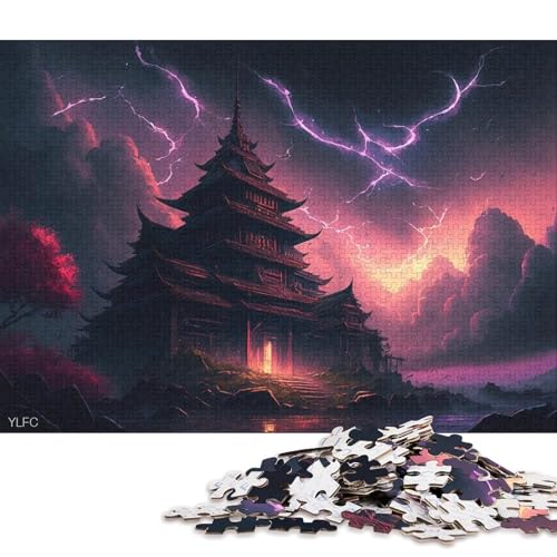 1000-teiliges Puzzlespiel Japanischer Tempel, Puzzle für Erwachsene, Holzpuzzle, Lernspiel, Herausforderungsspielzeug 75x50cm/1000 Teile von LiJianXXE