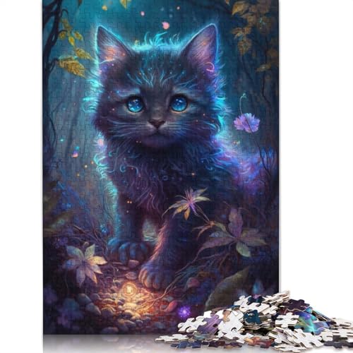 1000-teiliges Puzzlespiel Kätzchen, Blume, Galaxie, Puzzle für Erwachsene, Holzpuzzle, Spielzeug, Wanddekoration, Größe: 75 x 50 cm von LiJianXXE