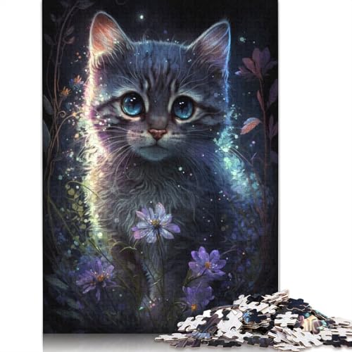 1000-teiliges Puzzlespiel Kätzchen, Blume, Galaxie, Puzzle für Erwachsene, Karton-Puzzlespielzeug, Wanddekoration, Größe: 38 x 26 cm von LiJianXXE