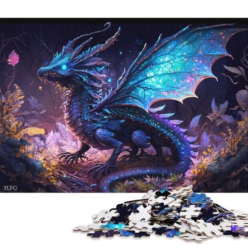 1000-teiliges Puzzlespiel Magischer Fliegender Drache, Puzzle aus Holz, Lernspielzeug (Größe 75 * 50 cm) von LiJianXXE