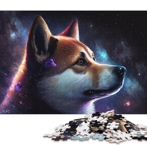 1000-teiliges Puzzlespiel Tier-Shiba-Inu-Universum, Puzzle für Kinder, Papppuzzle, gutes Geschenk für Erwachsene und Kinder (Größe 38 * 26 cm) von LiJianXXE