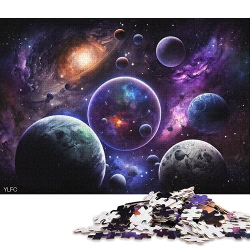 1000-teiliges Puzzlespiel Universum, Galaxie, Planet, Puzzle, Holzpuzzle, Lernspielzeug (Größe 75 * 50 cm) von LiJianXXE