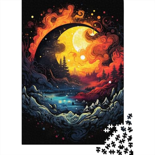 1000-teiliges farbenfrohes Yin-Yang-Kunstpuzzle, kreative rechteckige Puzzles für Erwachsene und Kinder, große Puzzles für Lernspiele für die ganze Familie (Größe 75 x 50 cm) von LiJianXXE