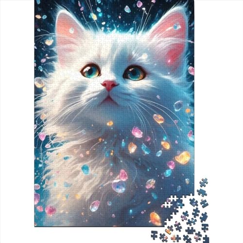 300-teiliges Puzzle für Erwachsene, Puzzle-Geschenke, Bunte Katzen, Holzpuzzle für Erwachsene, Familienaktivitätspuzzle, Größe 40x28 cm von LiJianXXE