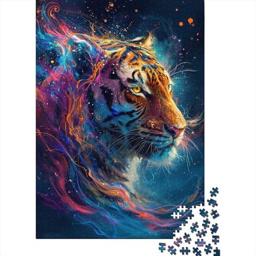 Art Tigers Puzzle für Erwachsene, 1000 Teile, Puzzles, Puzzles für Erwachsene und Jugendliche, Holzpuzzles für Erwachsene und Jugendliche (Größe 75 x 50 cm) von LiJianXXE