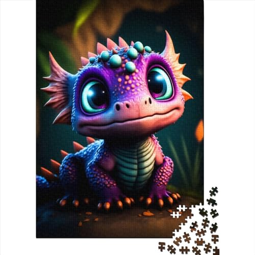 Baby-Drache-Holzpuzzle für Jugendliche und Erwachsene, 500 Teile, Puzzle, Lernspiel, Herausforderungsspielzeug, Größe 52x38 cm von LiJianXXE