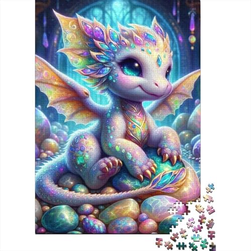 Baby Gem Dragons 1000-teiliges Puzzle für Erwachsene, Holzpuzzle, Puzzles für Erwachsene, Lernspiel, Herausforderungsspielzeug (Größe 75 x 50 cm) von LiJianXXE