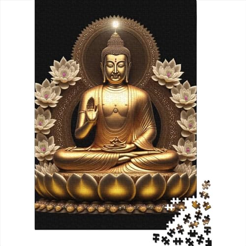 Buddha neben Lotus, Puzzle für Erwachsene und Teenager, 500 Teile, Puzzle für Erwachsene, Geschenke zum Zeitvertreib zu Hause, Größe 52x38 cm von LiJianXXE