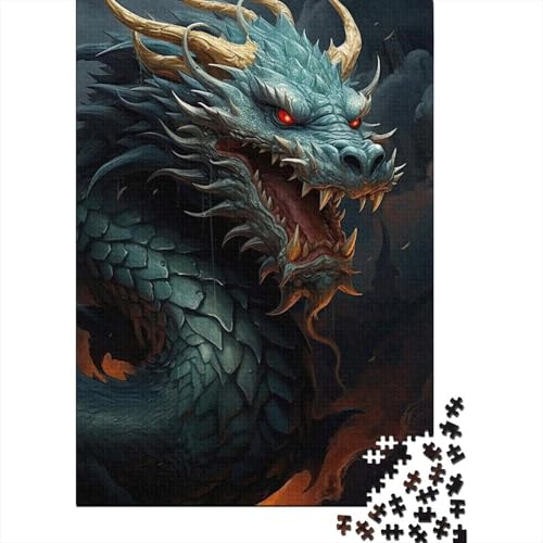 Der Drache - Holzpuzzle für Erwachsene und Jugendliche - 1000 Teile - Nachhaltiges Puzzle für Erwachsene (Größe 75x50cm) von LiJianXXE