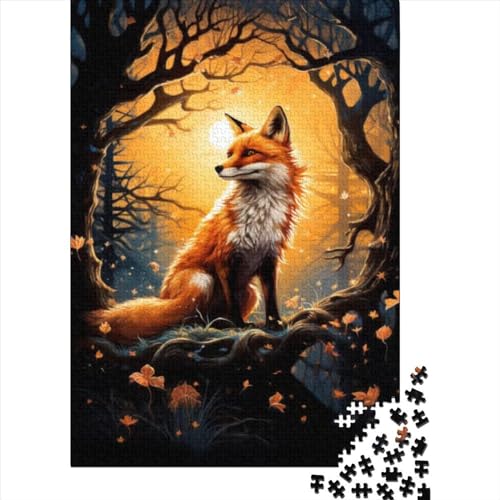 Fuchs im Wald für Erwachsene, 300-teiliges Puzzle aus Holz, Premium-Puzzlespiel, Spielzeug für Erwachsene, Familienpuzzle, Geschenkgröße 40x28 cm von LiJianXXE