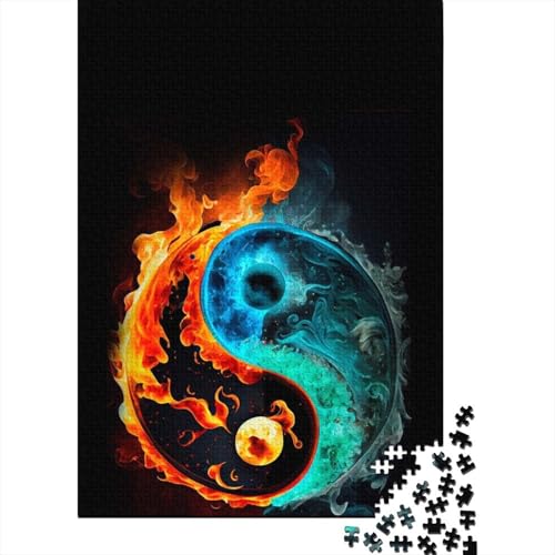 Kälte gegen Feuer, Yin und Yang, 1000 Teile Puzzle für Erwachsene, Puzzles für Erwachsene, Teenager und die Puzzlegröße 75x50 cm von LiJianXXE