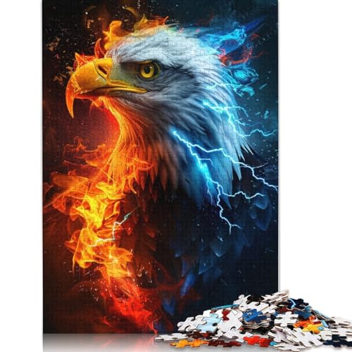 Lustiges Puzzle für Erwachsene, 1000 Teile, Adler aus EIS und Feuer, Puzzle für Erwachsene, Holzbrettpuzzle, pädagogisches Spielzeug zum Stressabbau, Puzzlegröße: 75 x 50 cm von LiJianXXE